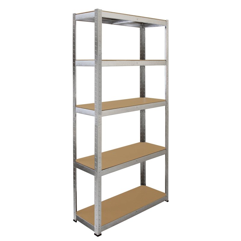 Monster Racking Galwix Steel Shelving, 175kg/shelf, 180 x 30 x 180cm, 5 Tier Galvanised Storage Bays
