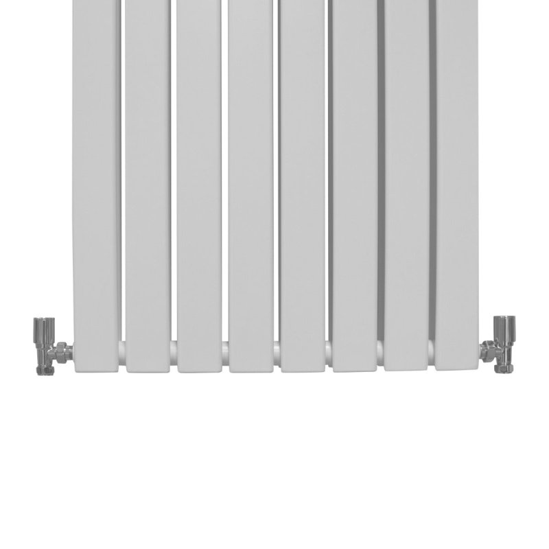 Designer Radiators 160 x 56cm Flat Panel Modern Central Heating Gloss White Vertical Column Double Panel Wall Mounted Slimline Kitchen Living Room Bathroom Commercial Cleaning Brush & Fixing Kit