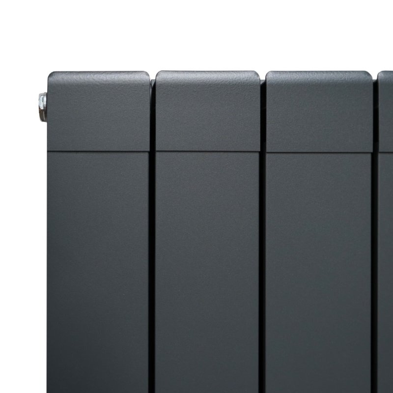 Aluminium Designer Radiator 1800mm x 475mm Vertical Double Flat Panel Column Lightweight Modern Central Heating Heater Matt Anthracite Grey Kitchen Living Room FREE Cleaning Brush Fixing Kit Brackets