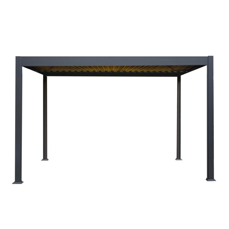 Anthracite Aluminium Pergola With LED Lights - 3m x 4m