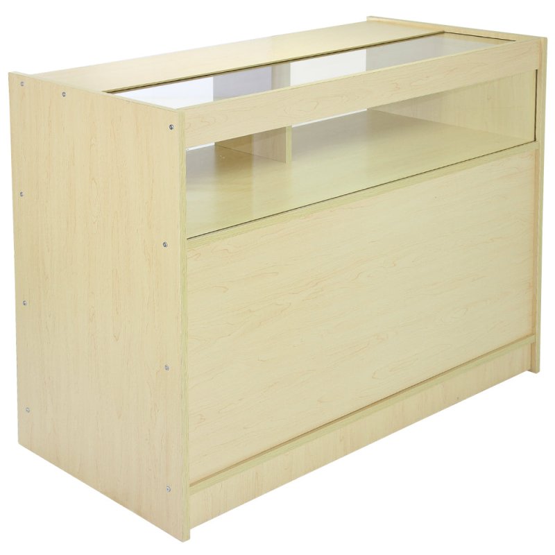MonsterShop Galaxy Retail Display Shop Counters Set & Glass Showcase Cabinet Units, Maple