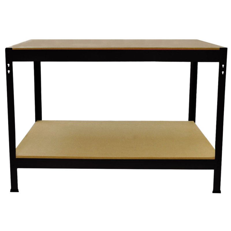 Work Bench Garage Table / Metal Storage Shelving DIY Tools Heavy Duty Workbenches Workshop Shed / 2 Shelves 90cm x 120cm x 60cm