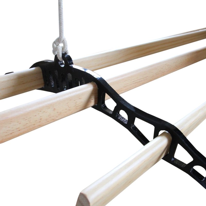 Clothes Airer Ceiling Pulley Maid Traditional Mounted Clothing Dryer 6 Lath Laundry Drying Rack Rail 1.8m Black