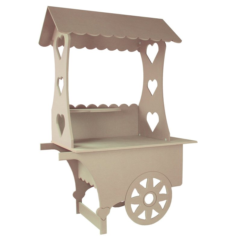 KuKoo Candy Cart, Wedding Favours Sweet Stall Birthday Christening, MDF Table Wood Stand