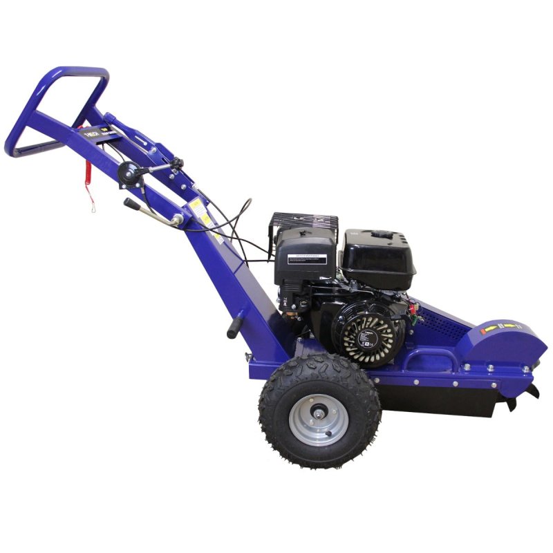 15HP Stump Grinder Tree Root Cutter Removal Machine Petrol 4-Stroke Engine 9 Tungsten Blades 6.5L Fuel Tank 1.1L Oil Tank Heavy Duty Wheels Garden Landscaping FREE Safety Equipment & Tool Kit