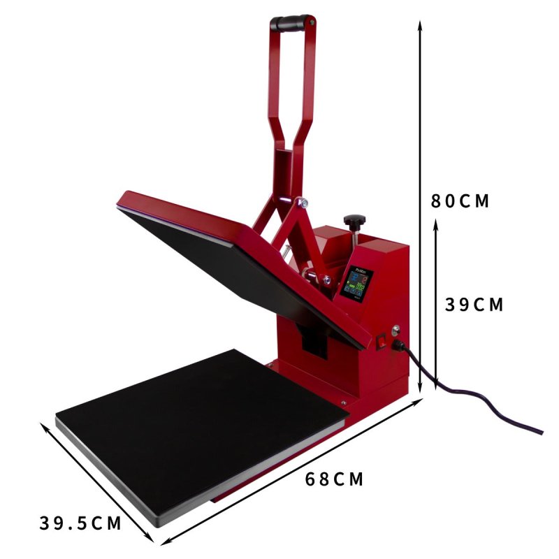 Heat Press Digital Transfer Machine Sublimation Printer 38 x 38cm Flat Clam Teflon Sheet Touchscreen Display Adjustable Pressure Ink Vinyl 250C DIY Professional T-shirt Business 10 Sublimation Sheets