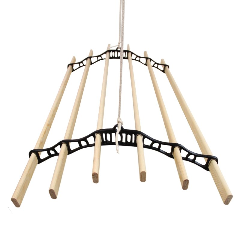 Clothes Airer Ceiling Pulley Maid Traditional Mounted Clothing Dryer 6 Lath Laundry Drying Rack Rail 2m Black