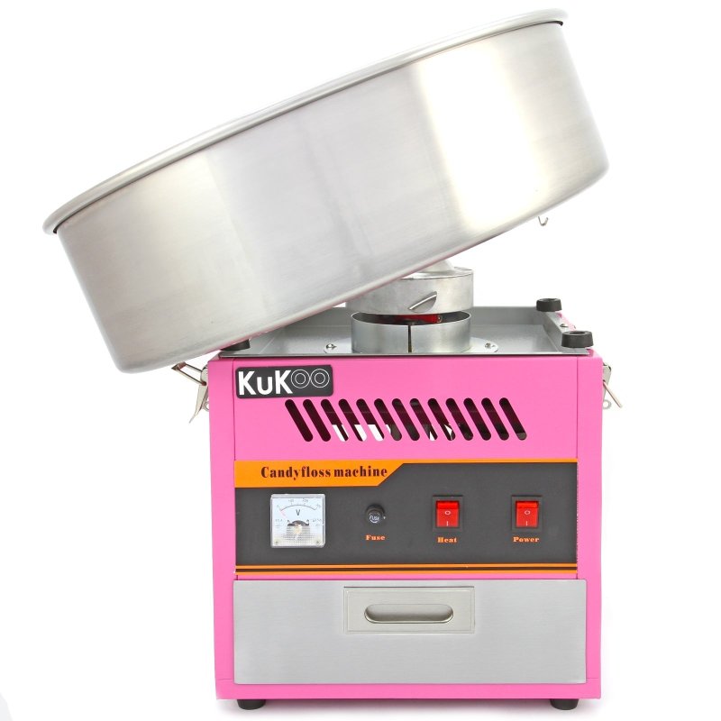 Cotton Candy Floss Machine Electric Retro Carnival Funfair Style Maker Kids Party Movie Night Sweet Gift Candyfloss Stainless Steel Hinged Bowl Thermostat