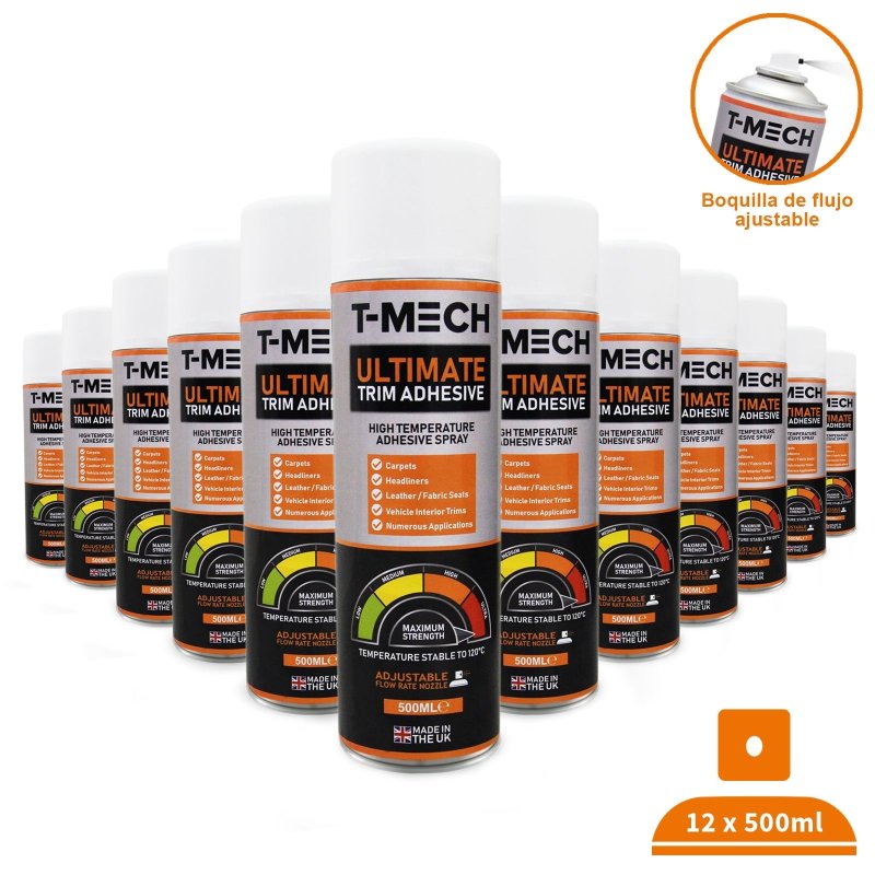 12 x Ultimate Trim Adhesive Glue Van Lining High Temperature Heat Resistant Heavy Duty Spray Car Trims Automotive 500ml