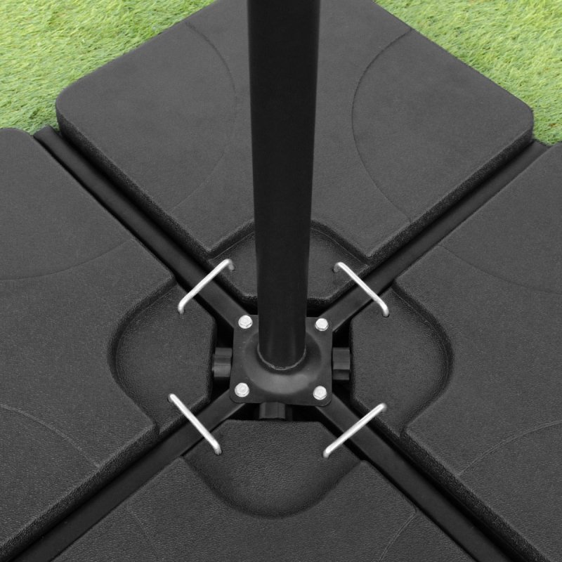 Monster Shop Dark Grey Cantilever Parasol Base Garden Patio Outdoor Umbrella Weight Stand Sand Water Filled Garden Furniture 105cm x 105cm x 7cm