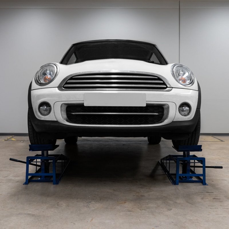 Hydraulic Car Ramps Pair 1.5 Ton Loading Ramp Heavy Duty 3 Ton 3000kg Garage Workshop Van Vehicle Bottle Jack Lift 34 x 26cm Platform Height adjustable 305-390mm Max Tyre Width 245mm Steel Safety Bolt