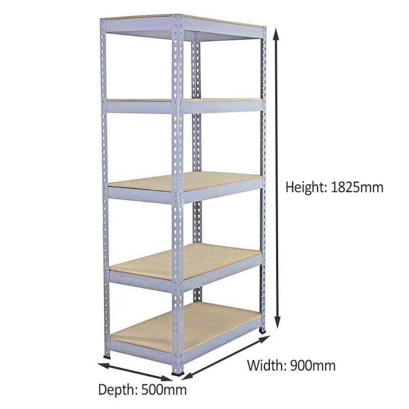 3 Racking Bays 90cm Garage Shelving Storage Warehouse Shelves Unit Steel 5 Tier