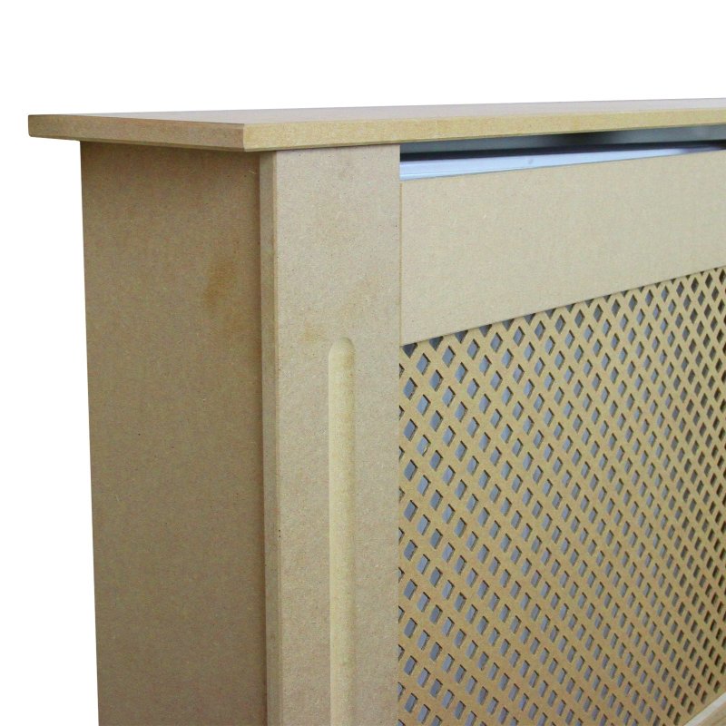 Radiator Cover Natural Unfinished MDF Trellised Grill Modern Cabinet Shelf 1515mm