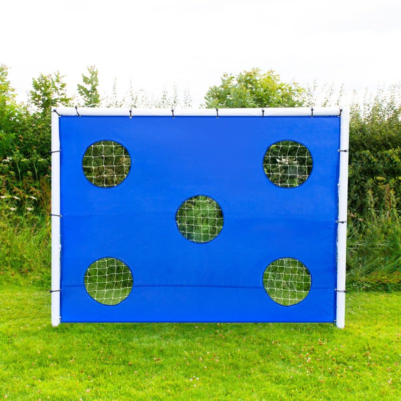 Football Goal Target Sheet 8 x 6ft All Weather Portable Training Practice Indoor Outdoor Quick Assembly 16 Bungee Straps 5 x 40.5cm Target Holes 234cm x 173cm
