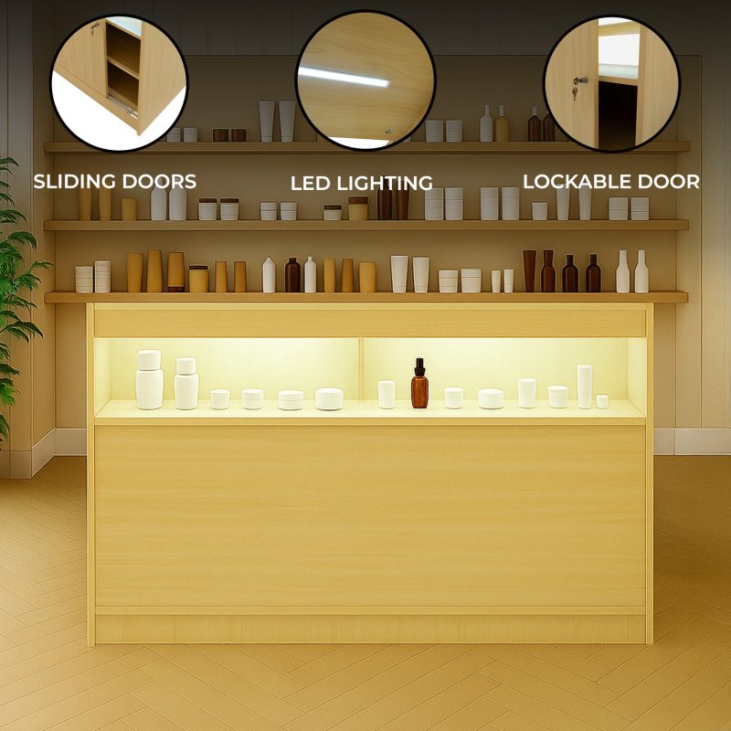 LED Retail Shop Counter B1500 - Maple