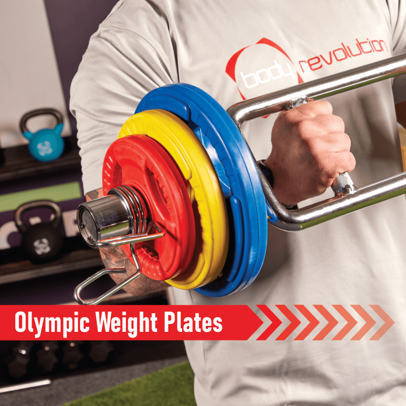 Olympic Tri-Grip Rubber Weight Plates 15kg Pair
