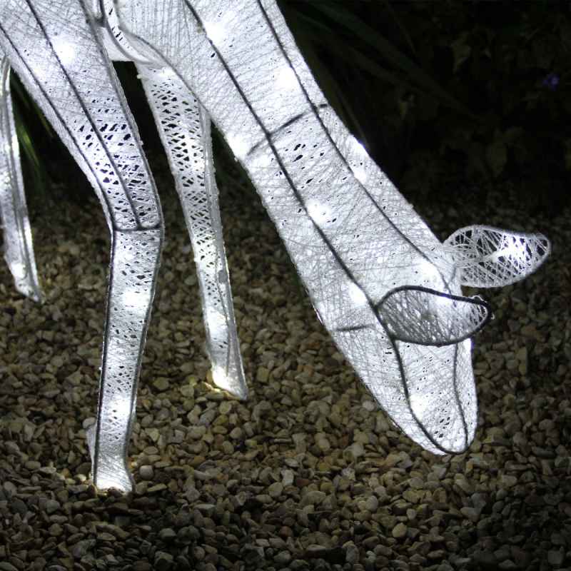 Illuminated Reindeer Deer Snowman LED Lighting Christmas Decoration Cool White Decoration Timer Advent Christmas Lighting Timer Outdoor Garden Decoration White