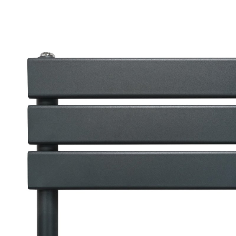 Vertical Towel Radiator Designer Flat Panel 1200mm x 600mm Bathroom Heated Rail Matt Anthracite Grey Central Heating Ladder Heater Wall Mounted Carbon Steel FREE Cleaning Brush Fixing Kit & Brackets