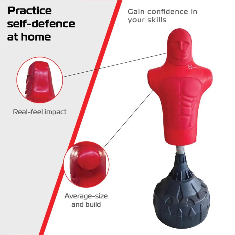 Body Revolution Freestanding Boxing Dummy Life-Size with High-Density Foam Core & Sand/Wood-Filled Base for MMA, Boxing, Kickboxing Training
