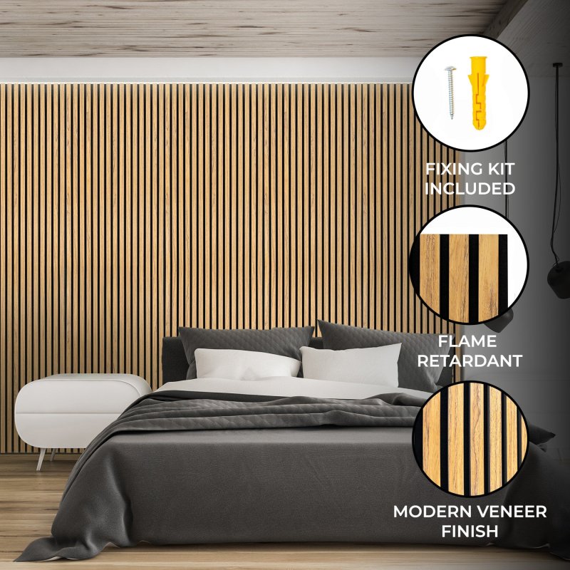 Acoustic Slat Wall Panel - Oak