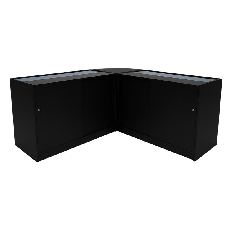 Harmonia LED Shop Counter Set B1200, C1200 & LM60 - Black