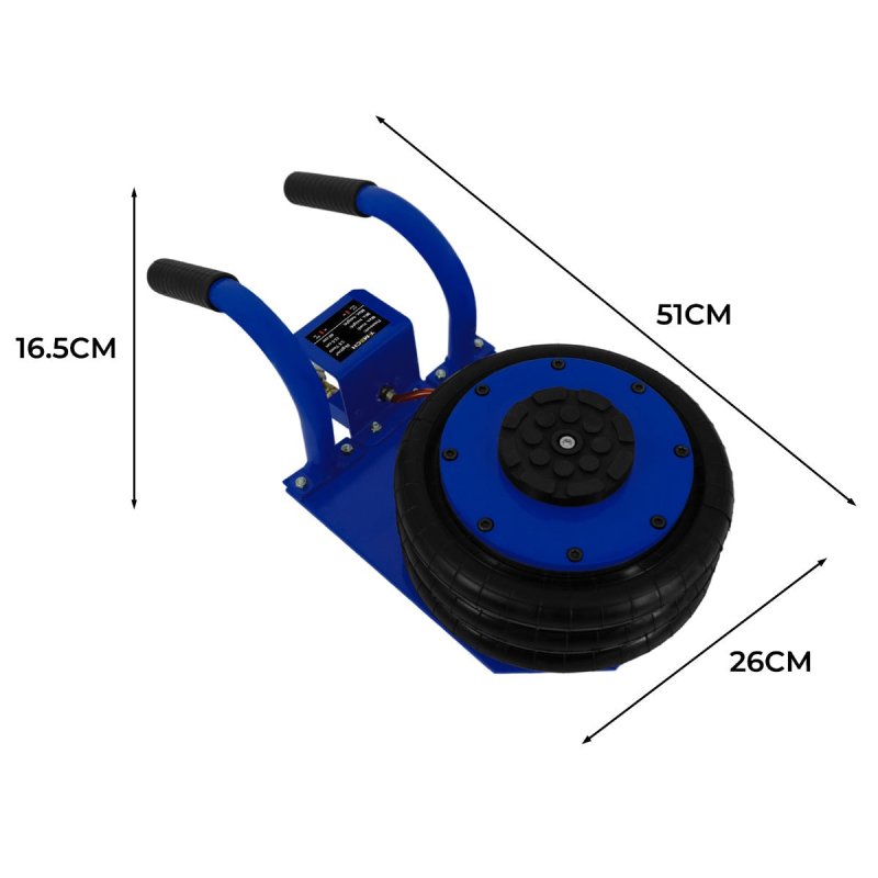 Air Bag Jack 3.5 Ton 7700 LBS Capacity Pneumatic Heavy Duty Quick 3-5 Second Car Lifting Jack Triple Bag Auto Repairing Tyres Changing Rubber Grip Handles 13.5 - 40cm / 16 Inch Lifting Range