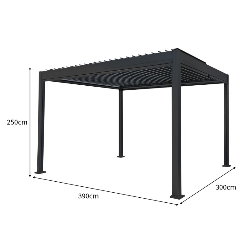 Aluminium Pergola With Anthracite Blinds - 3m x 4m