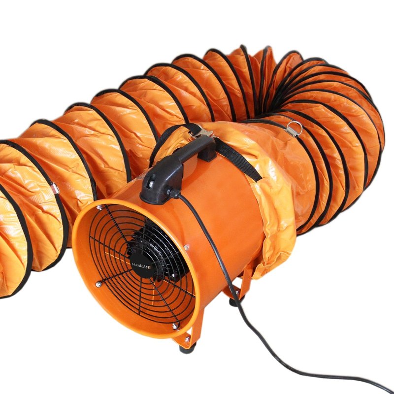 Dust Extractor Ventilation Fan 300mm 110V Portable 12m Duct Hose Workshop Fume Air Blower Industrial PVC Ducting Ventilator