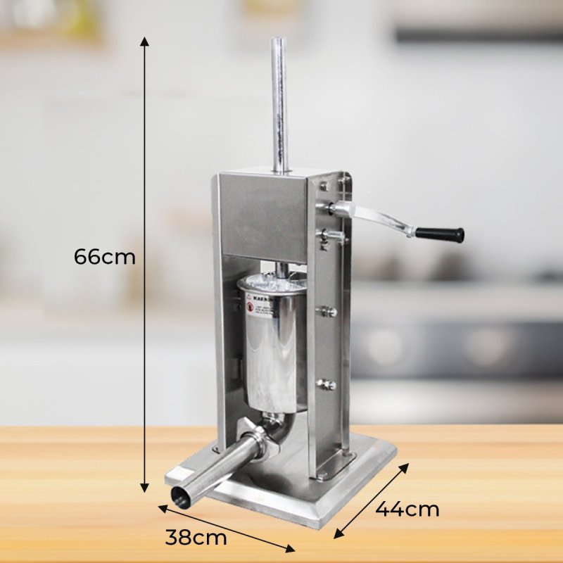 5L Sausage Stuffer Kit Filler Maker 304 Stainless Steel Heavy Duty Commercial Meat Machine Vertical Manual 2 Speeds