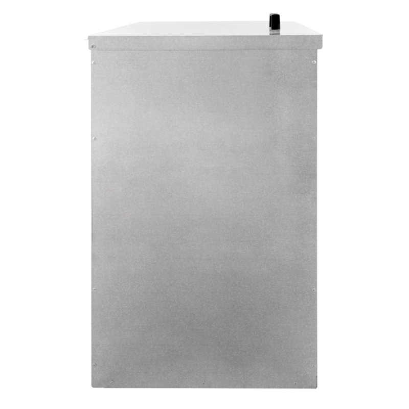 Coal Storage Bunker 150kg 300L Galvanised Steel Raised Metal Base Strengthening Bar Baffle Plate Waterproof Rust & Rodent Proof Wood Fire Sliding Door Hinged Lid Handle FREE Coal Shovel
