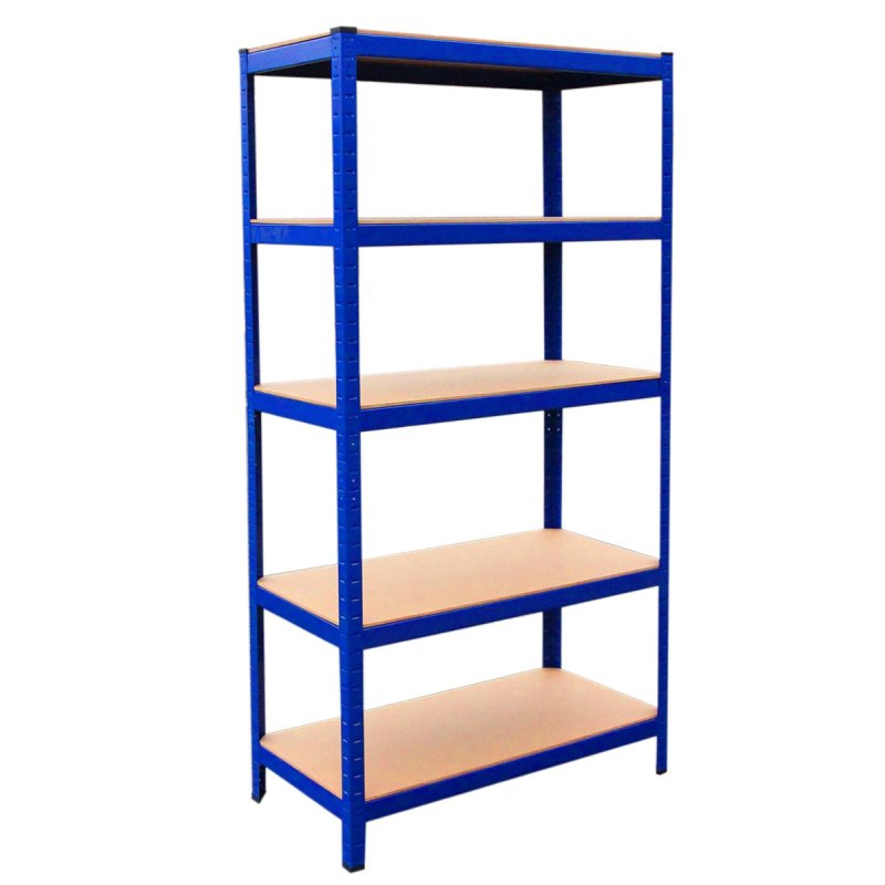 Racking Shelving Unit Boltless 5 Tier Garage Shelves Storage Organisation Workshop Shed Heavy Duty Steel Racks- 5 x 75cm wide racking, 2 x 90cm wide racking, 1 x workbench and 1 x rubber mallet