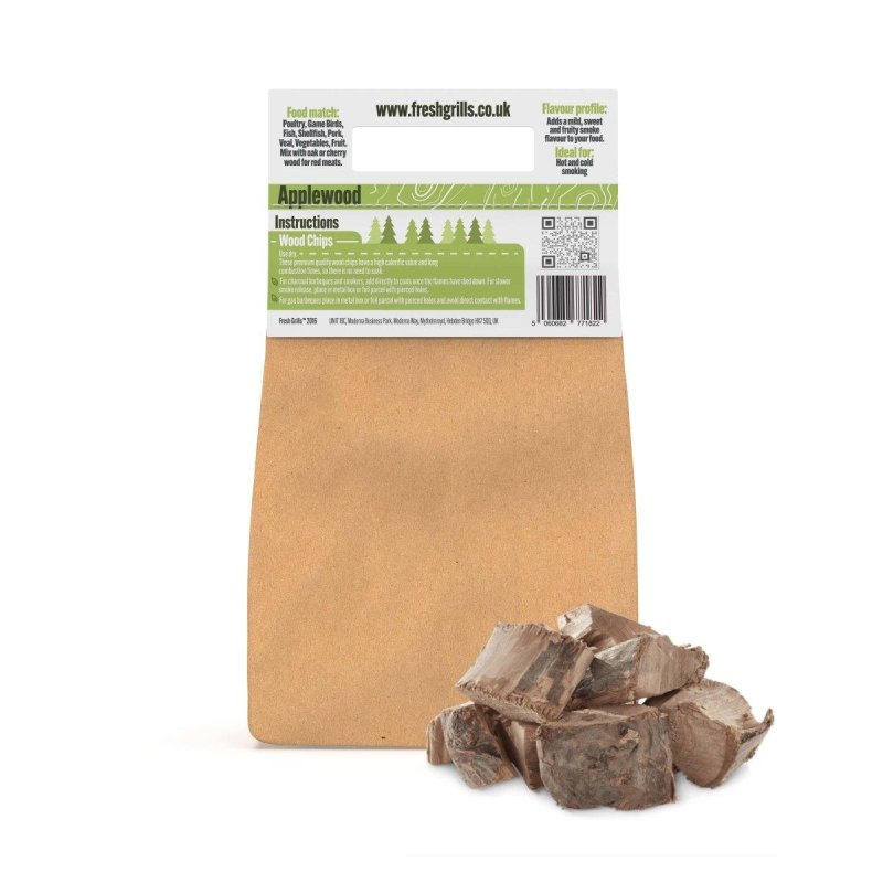 Wood Chunks BBQ Grill Wood Fired Pizza Oven Kamado Smokers Applewood 9kg