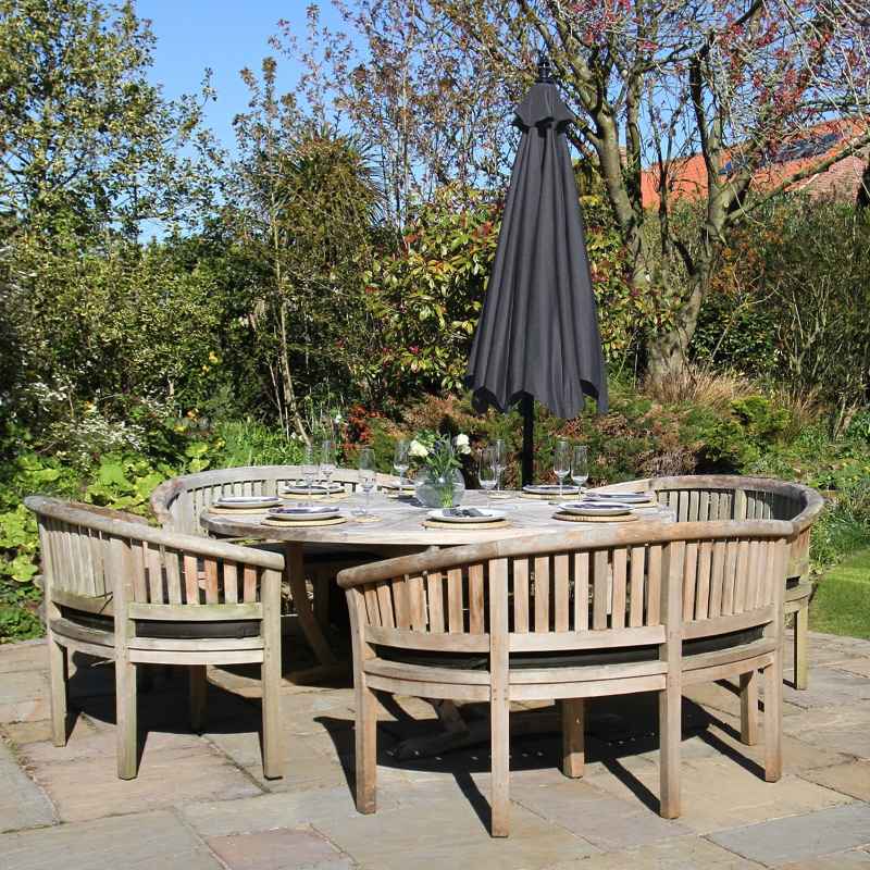 3m Cantilever Garden Parasol Banana Hanging Umbrella Winding Crank Shade Patio Outdoor Sun Shade Tilt UV Protection | Grey Fan Base