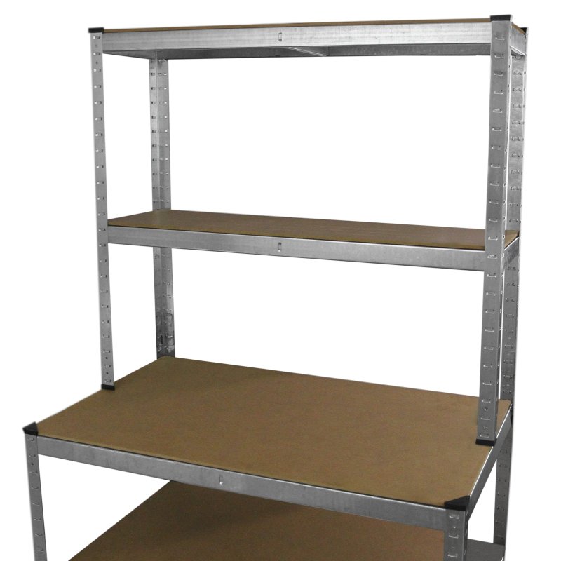 Galvanised Workbench Shelving Unit Rack Workshop Shed Heavy Duty Boltless Garage Galwix Steel Racking 900kg / Rubber Mallet