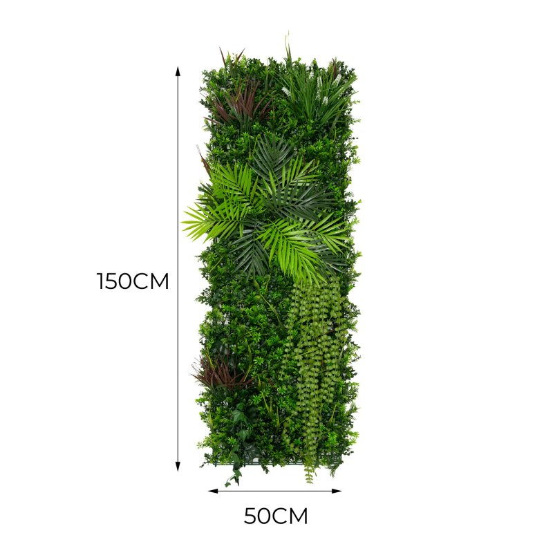 Artificial Plant Wall Panel 50 x 150cm Alina Living Foliage Greenery Tiles Indoor Outdoor Weather & UV Resistant Grass Fence Faux Hedge Privacy Backdrop Garden Home Decor Snap & Lock Fixings Included