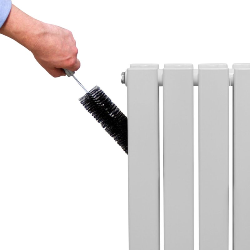 Designer Radiators 160 x 70cm Flat Panel Modern Central Heating Gloss White Vertical Column Double Panel Wall Mounted Slimline Kitchen Living Room Bathroom Commercial Cleaning Brush & Fixing Kit
