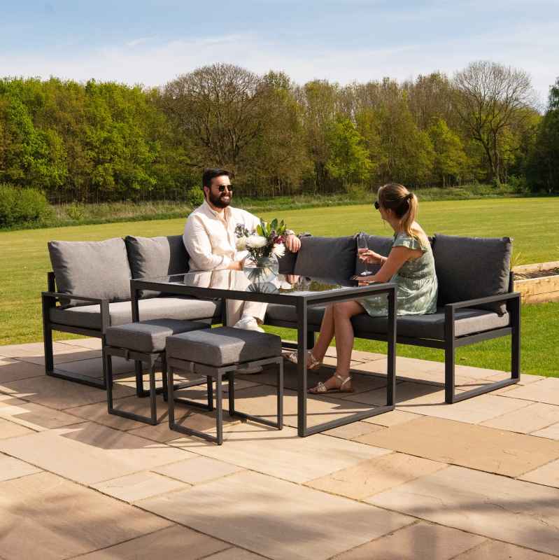 Table Top Pizza Oven & Aluminium Corner Sofa Set - Anthracite Grey