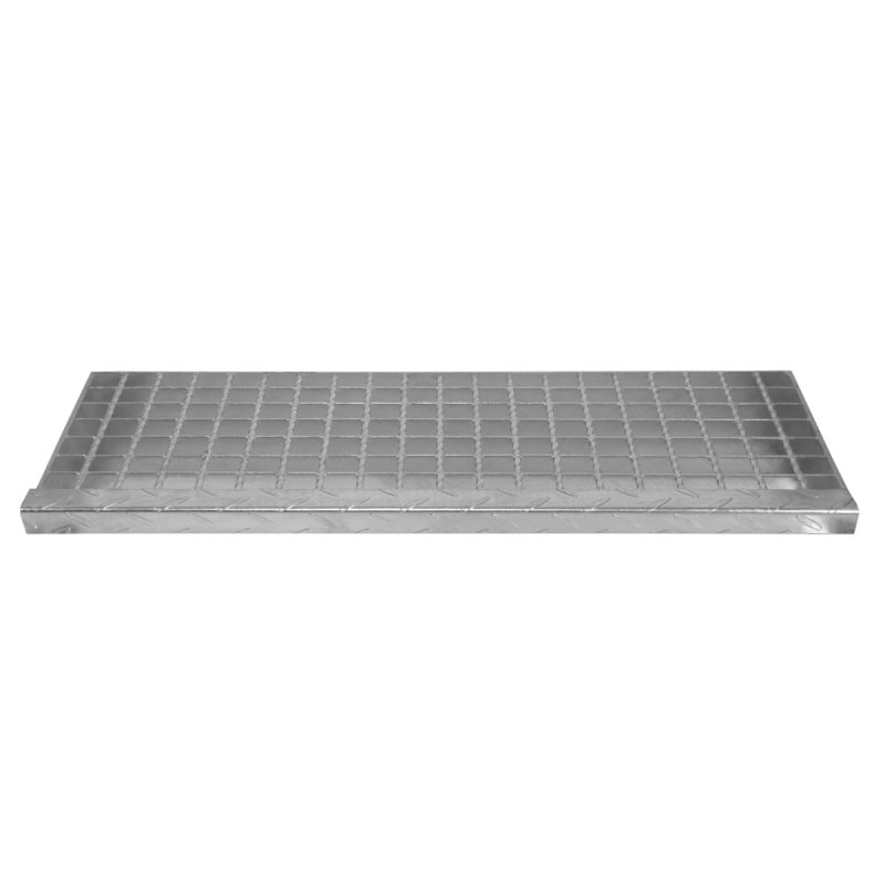 Metal Staircase Additional 1 Step Adjustable Height 90cm / 900mm Wide Galvanised Steel Silver Steps Weatherproof Grate Outdoor Garden Patio Modular Stairs 5mm Rod Thickness FREE Fixing Kit