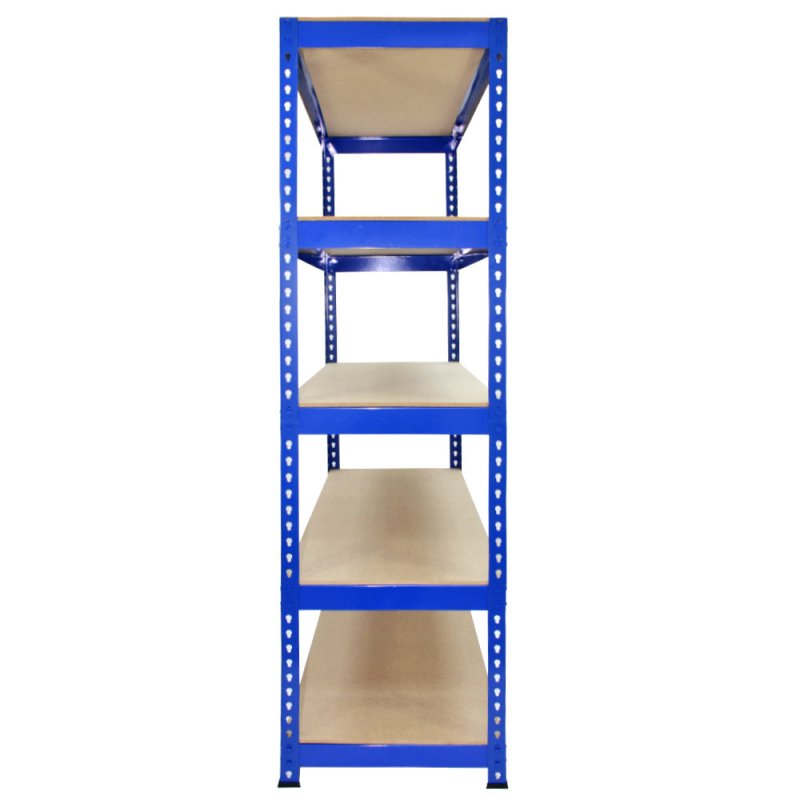 2 x Blue Racking Bay Unit 5 Tier Heavy Duty Steel Metal 150kg capacity Per Shelf Garage Shelves Storage Warehouse Shed Workshop Boltless Shelving 75cm x 150cm x 30cm