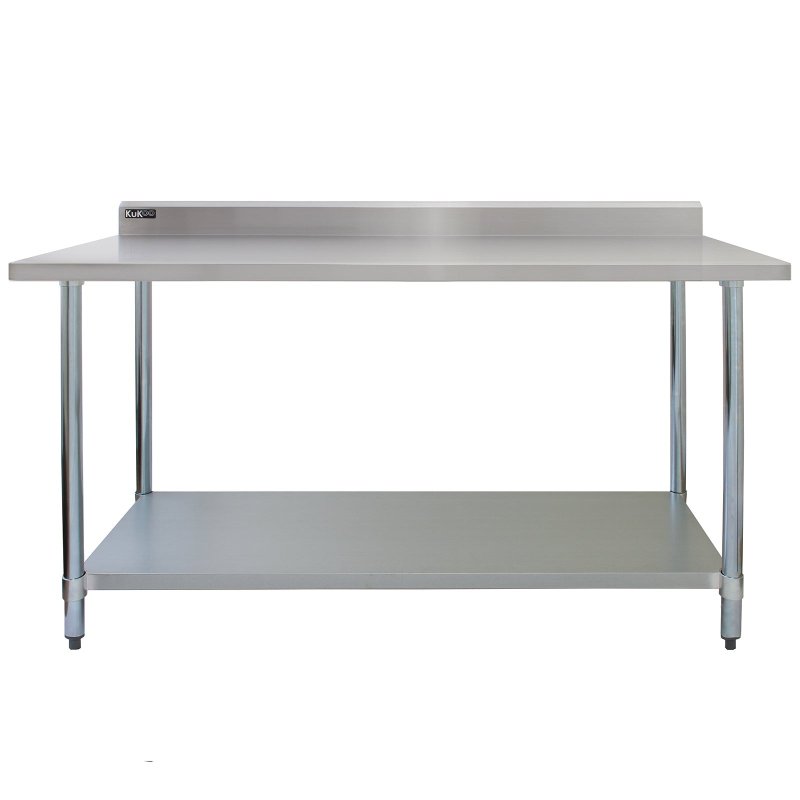 KuKoo 5ft Food Preparation Kitchen Catering Table, Stainless Steel, 250kg Capacity