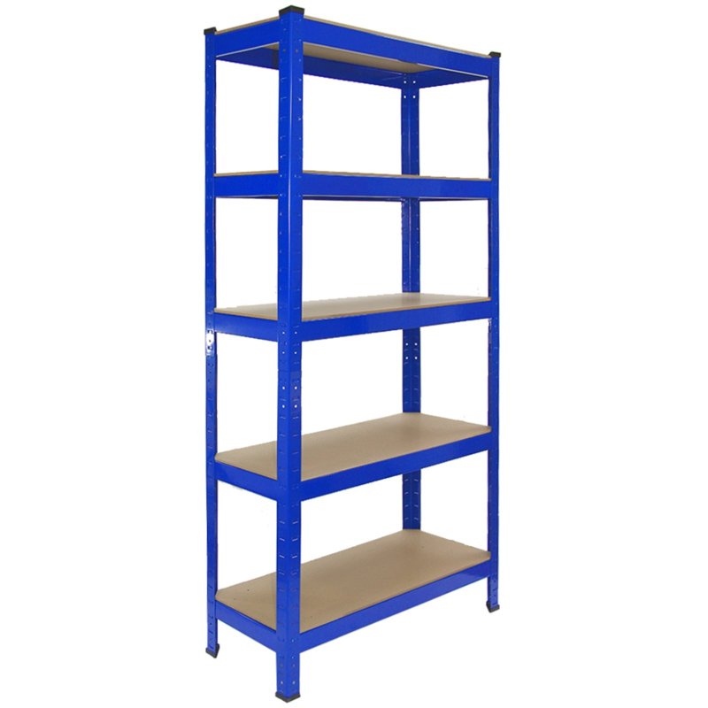 2 x 90cm T-Rax Heavy Duty Racking Metal Storage Shelving Units & Garage Workbench Blue