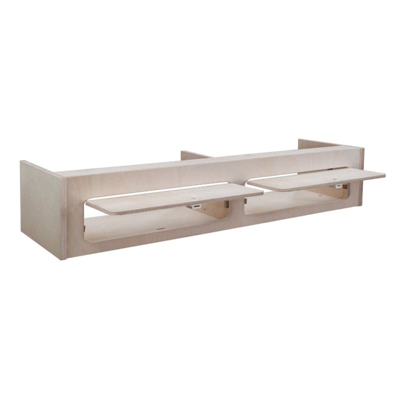 Campervan Overhead Cabinet 2 Door Top Locker Central Divider Camper Van Furniture Storage Lightweight Solid Birch Plywood Unpainted Soft Close Hinges Push Button Locks Pre Drilled Holes Fixing Kit