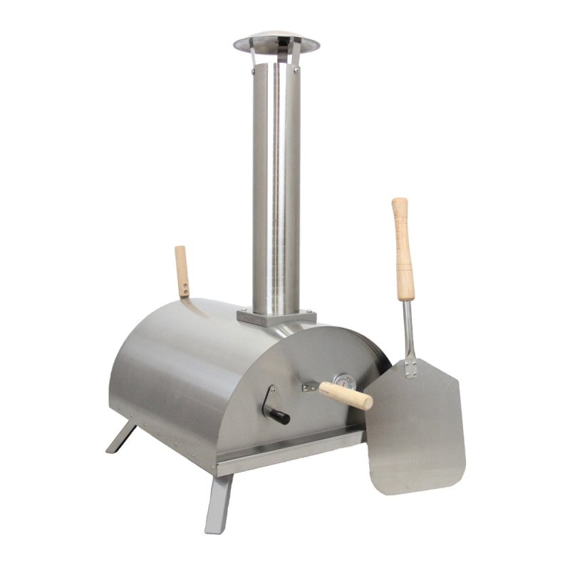 Outdoor Tabletop Pizza Oven Smoker Barbeque Countertop Garden Oven Cooker Portable Grill Stainless Steel | Pizza Peel, Pizza Stone, Pizza Cutter, FREE Rain Cover