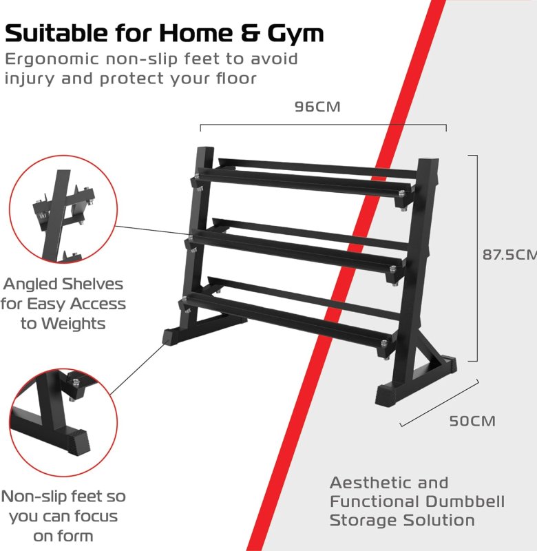 Dumbbell Rack Wide 3 Tier