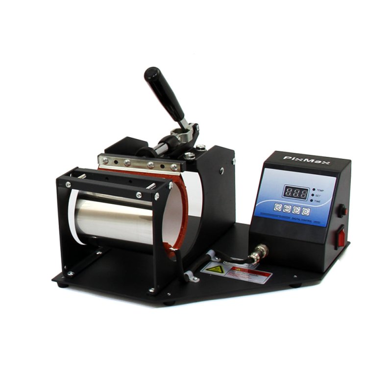 PixMax Mug Press Machine & 72x 11oz White Blank Sublimation Mugs For Heat Transfer Designs