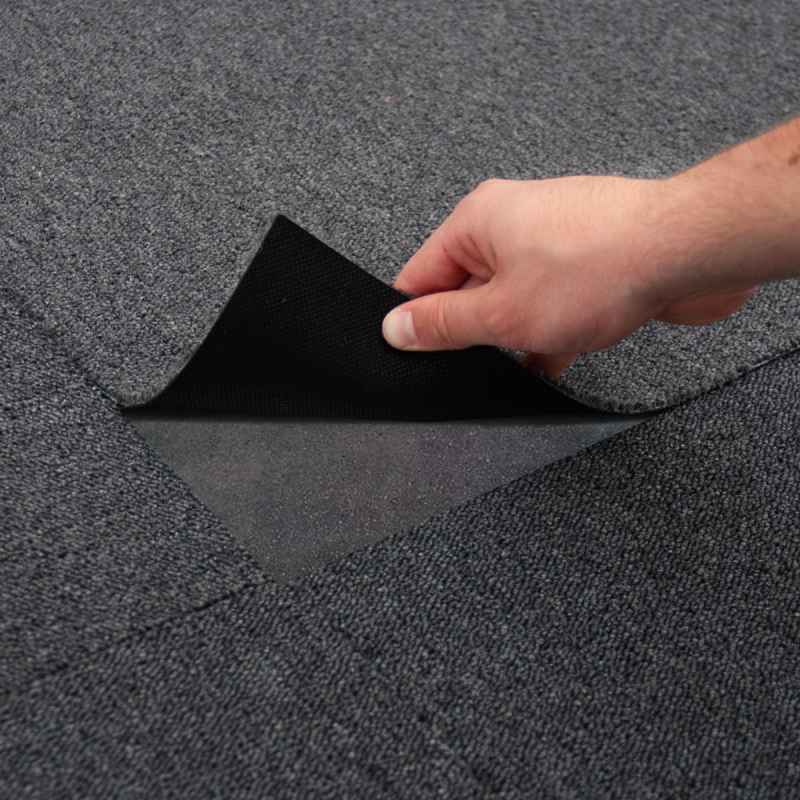 40 x Carpet Tiles Charcoal Black 10m2 Heavy Duty Commercial Retail Shop Office Home Domestic Premium Flooring Easy Installation 50cm x 50cm Square Anti Slip