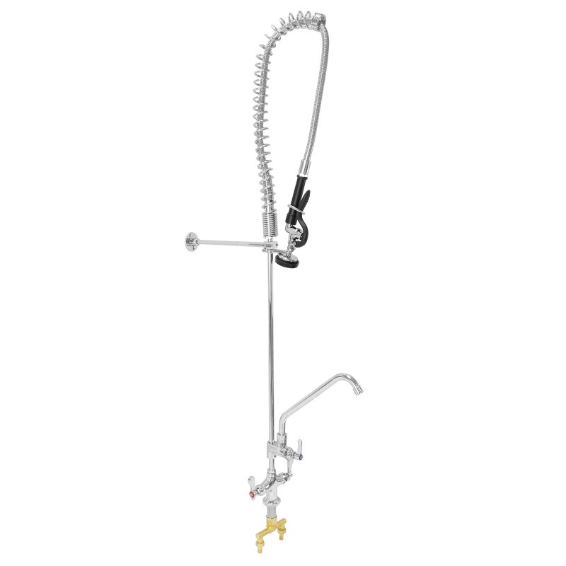 KuKoo Commercial Kitchen Catering Sink & Pre-Rinse Mixer Tap, LH Drainer Stainless Steel, 1.0 Bowl, 120cm Wide