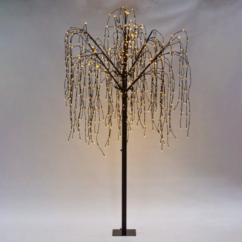 8 FT Willow Tree 800 LED Warm White Lights with Metal Square Base 180cm Christmas Garden Ornaments for Home Xmas Display Decoration Indoor / Outdoor…