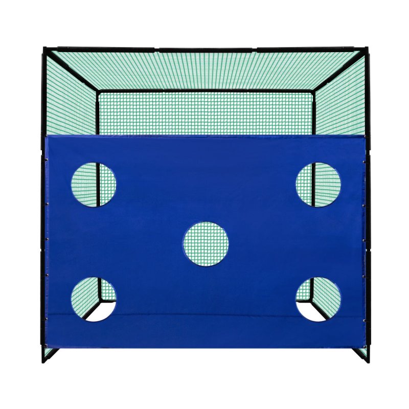 Golf Cage Target Practice Sheet 3m x 2m 5 x 38.5cm Holes Waterproof 210D Oxford Fabric 12 Bungee Cords Lightweight Portable Blue Outdoor Indoor Monster Shop