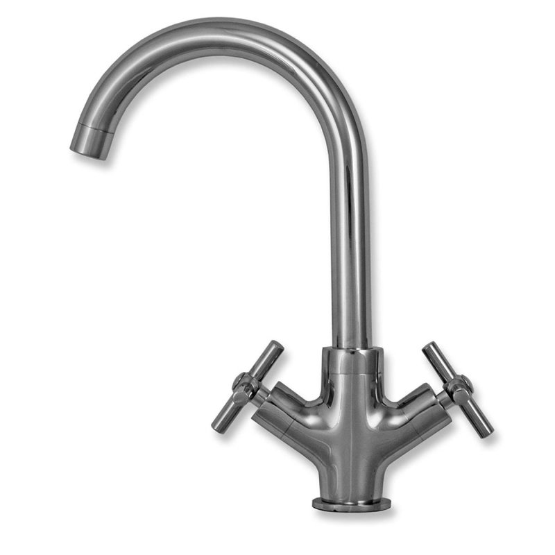 KuKoo Stainless Steel Kitchen Sink Basin & Victoria Tap, Reversible, 105cm x 18cm x 50cm